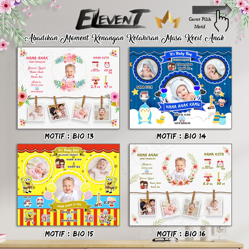 Miliki Softfile Biodata Bayi Data Kelahiran Anak Harga Terjangkau Banyak Pilihan 182 Motif Unik Tinggal Cetak Sendiri Desain/Setting Foto Baby ubah wajah / muka Pajangan Walldecor Pigura Happy Birthday Ultah Ulang Tahun Ucapan Tasyakuran Aqiqah Murah