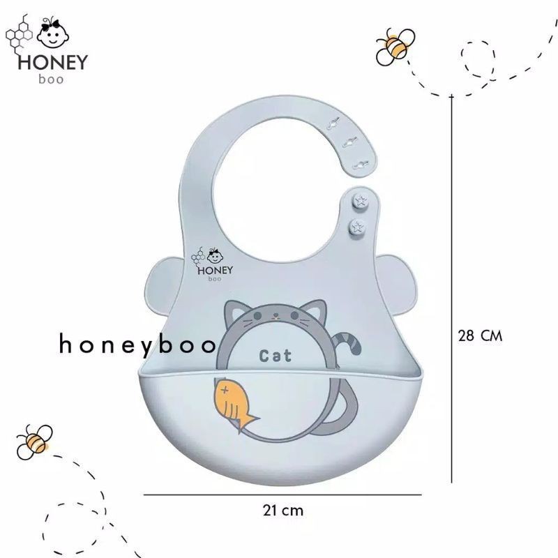 Celemek Makan Bayi Bib Baby Silicone Honeyboo TERLARIS Anti Air