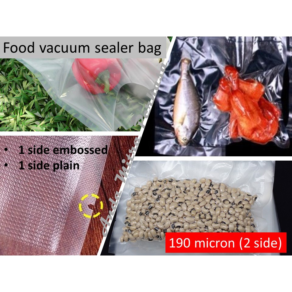 3040 30x40cm Vacuum Plastic Sealer Embossed Plastik Vakum Vacum Tekstur Embos UMKM Frozen Food