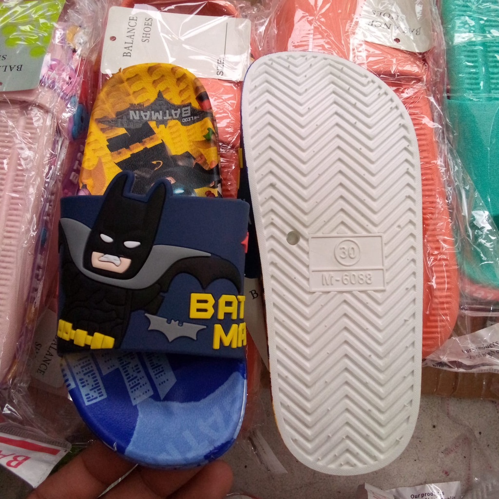 Sandal Selop anak karakter BATMAN S-6088-x1 size 24-35/ sandal anak laki-laki import