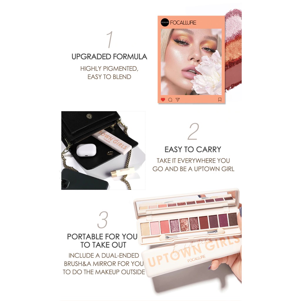 Focallure Uptown Girls Eyeshadow Staymax 10 Color Focallure Eyeshadow Palette Focallure Eyeshadow Palet Focallure Staymax Eyeshadow Focallure Focallur Focalure Fucallure Foccalure