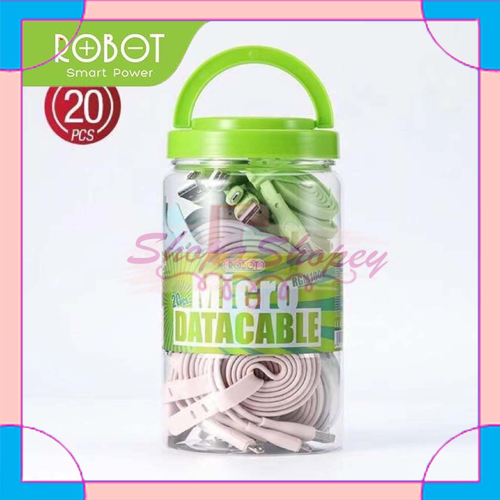 ROBOT Kabel Data RGC100/RGM100/RGL100 Android Iphone Lightning Type C Micro USB 1M Data Cable Original