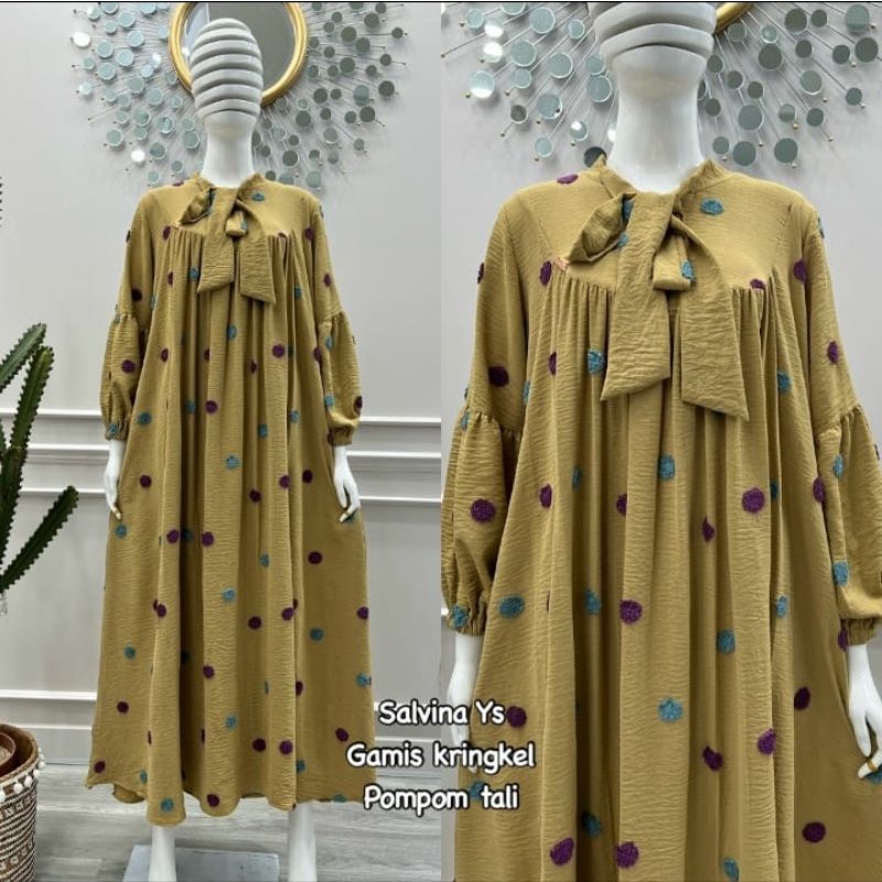 GAMIS SALVINA YS ORIGINAL/GAMIS SALVINA KRINGKEL BORDIR POMPOM/AHMED.STORE