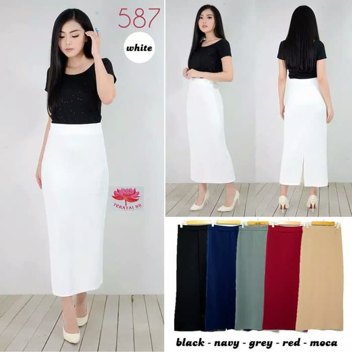 rok span wanita super jumbo  /rok wanita untuk kerja/rok kerja