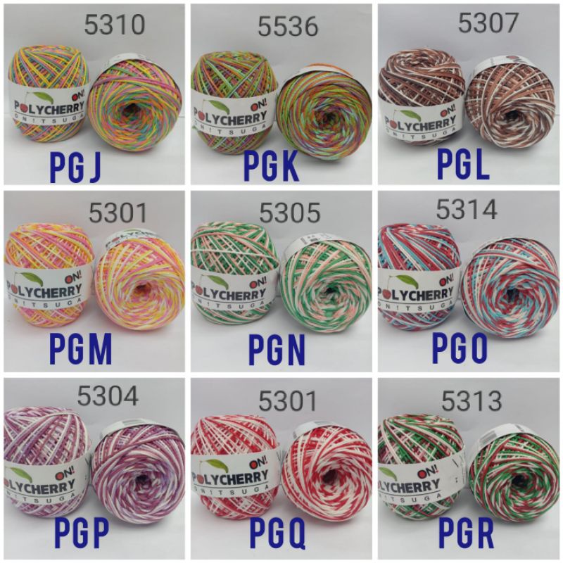 Benang rajut Polycherry gradasi/Polycherry ombre