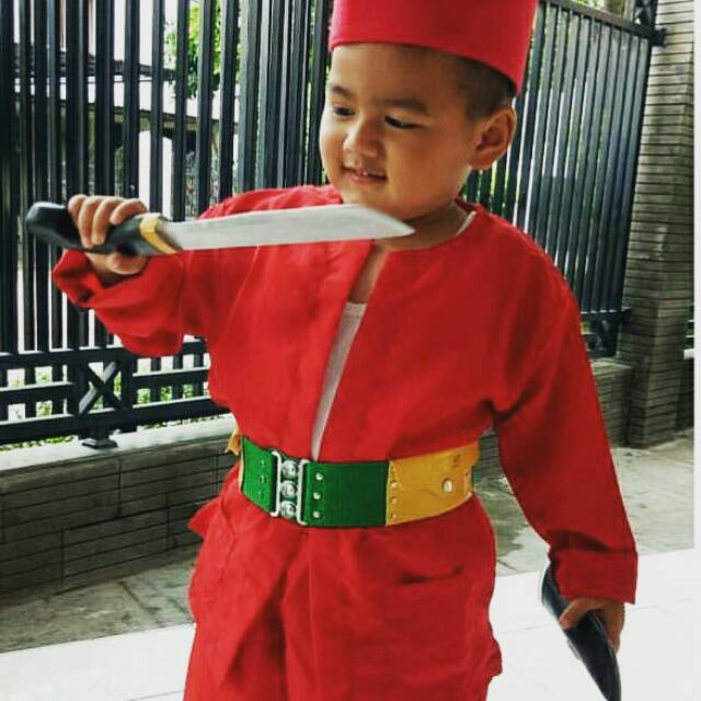 TERMURAH!!! STELAN BAJU PANGSI ANAK SATU SET BAJU CELANA SABUK PECI KHAS BETAWI