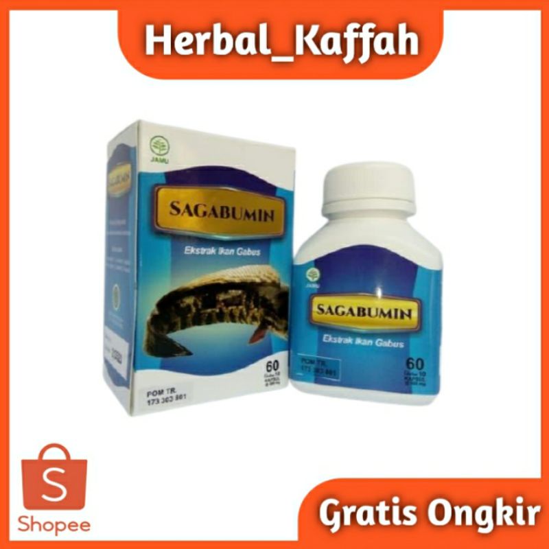 Kapsul Ekstrak Albumin Ikan Gabus Murni Sagabumin 60 Kapsul( Sari Gabus Albumin ) Original