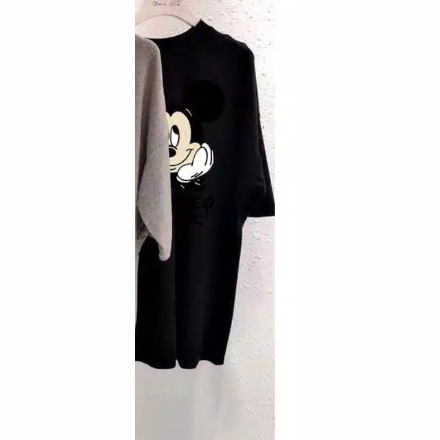 ➵ Kaos Jumbo Wanita Mickey Mouse - Hitam ✵