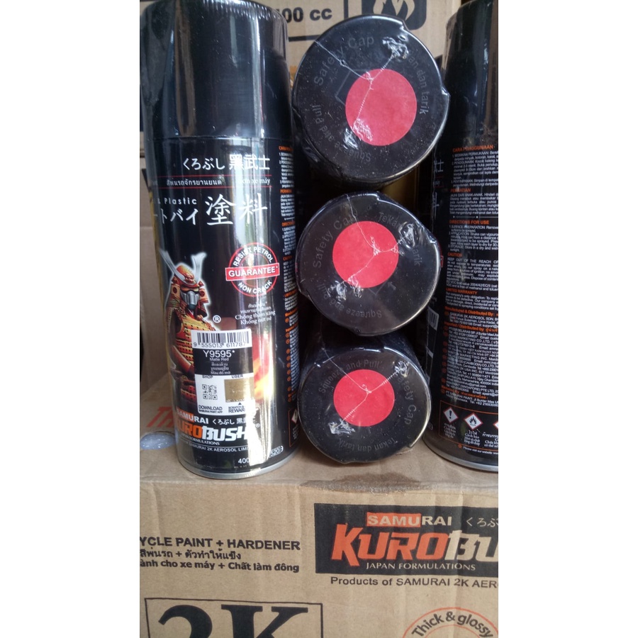 cat semprot samurai kurobushi pilok pilox samurai y9595 matte red  y9595 400ml merah doff yamaha