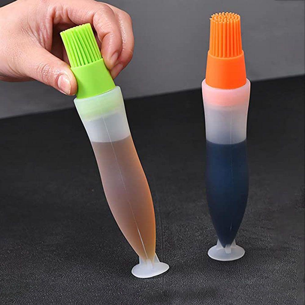 Solighter Sikat Botol Minyak Alat Barbekyu Masak Portable Outdoor Silica Gel BBQ Brush