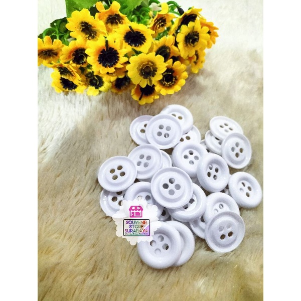 Kancing Polaris Plastik 2 cm Rp|| Kancing 4 Lubang || Kancing Konektor || Kancing Souvenir Warna || Kancing Plastik