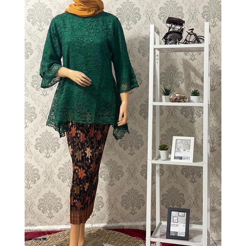 setelan kebaya rinjani jumbo / kebaya jumbo / rinjani jumbo / kebaya bianca big size M L XL XXL XXXL XXXXL 4L 5L hijau