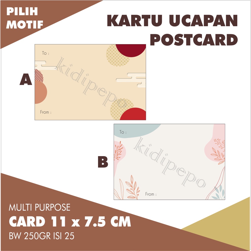 

KARTU UCAPAN POSTCARD 11 X 7.5 CM - ISI 25 LEMBAR