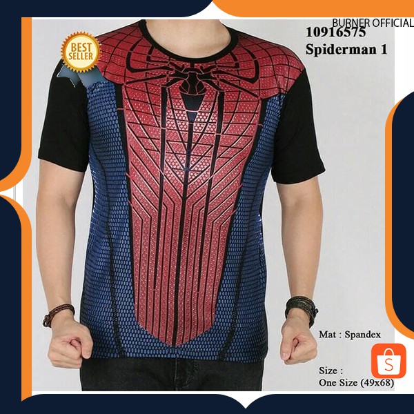 Baju kaos SPIDERMAN 3D kaos superhero distro pria (SPI MERAH KCL)