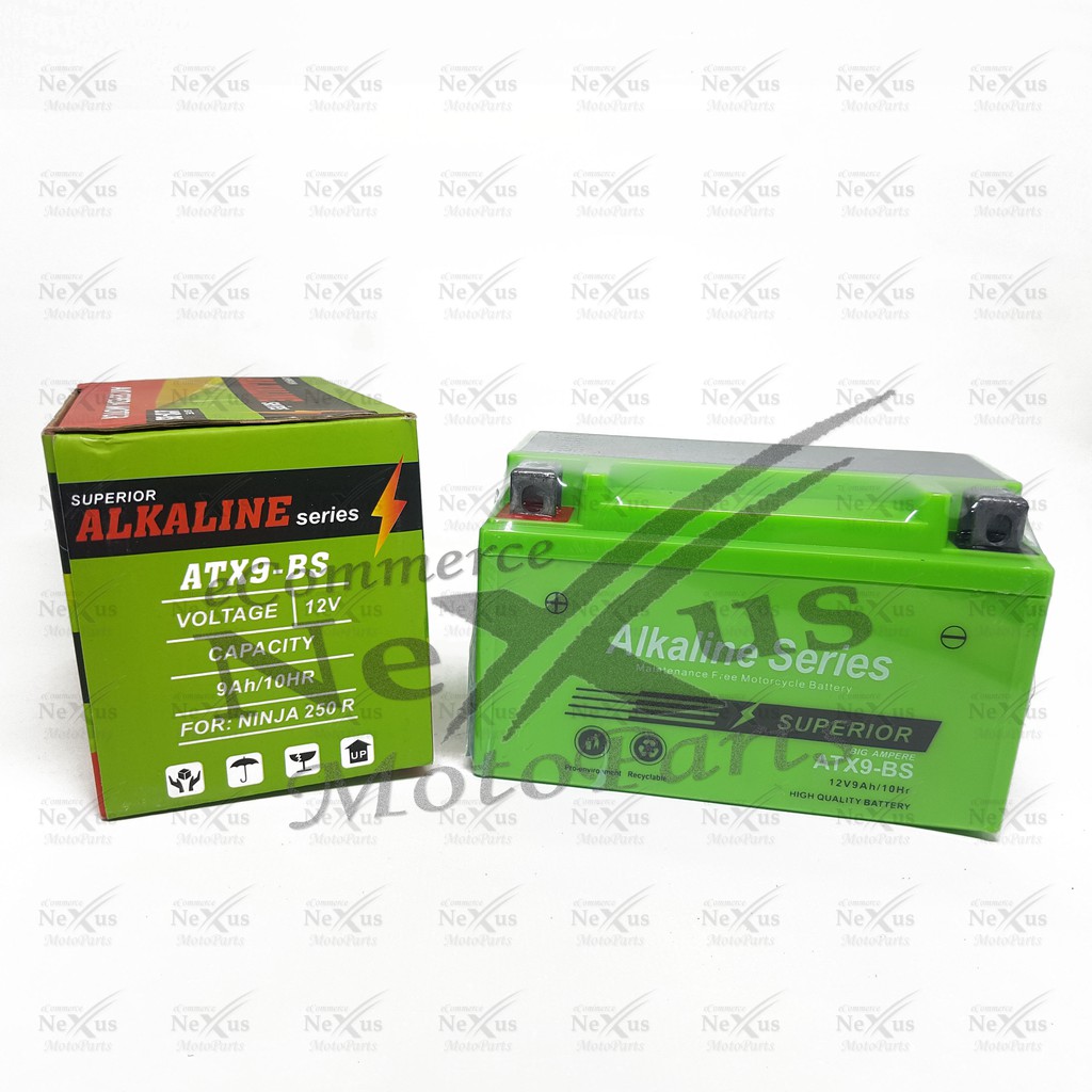 Aki Motor ALKALINE ATX9-BS GTZ7 YTX9 / 12V 9A Ninja CBR Bandit KTM