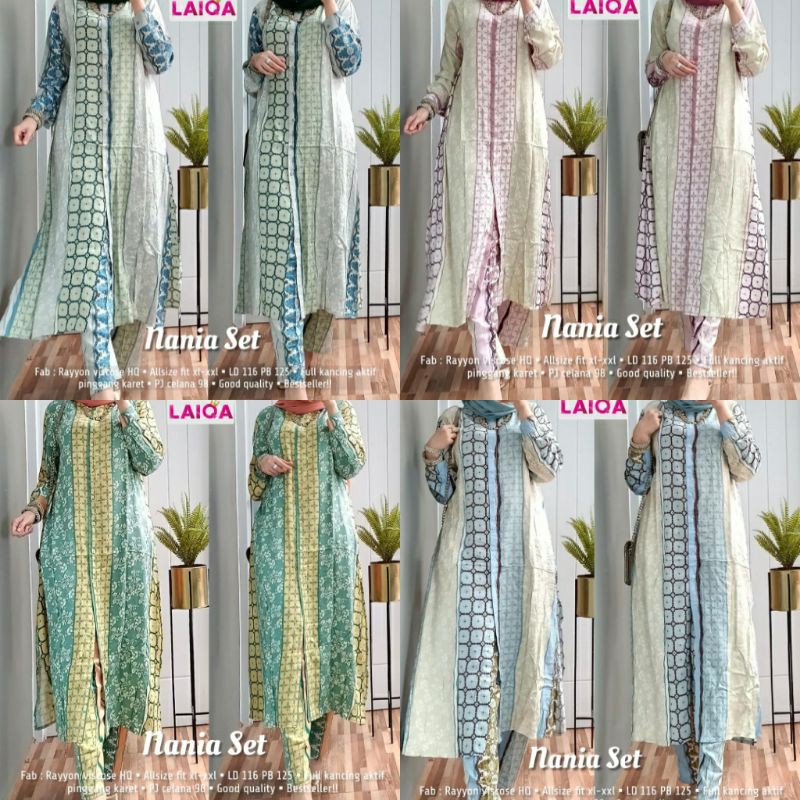 Nania Set Bahan Babyterry All Size Setelan Tunik Celana