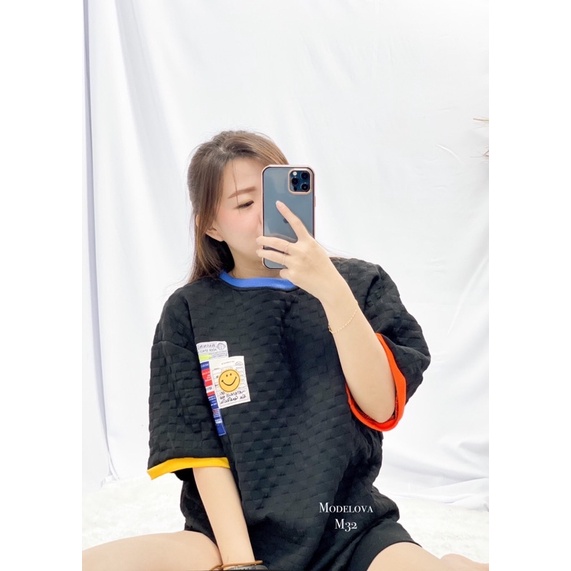 MDLV ~ M32 SMILE TSHIRT IMPORT KAOS OVERSIZE CEWEK KAOS IMPORT CEWEK KOREA STYLE FASHION IMPORT