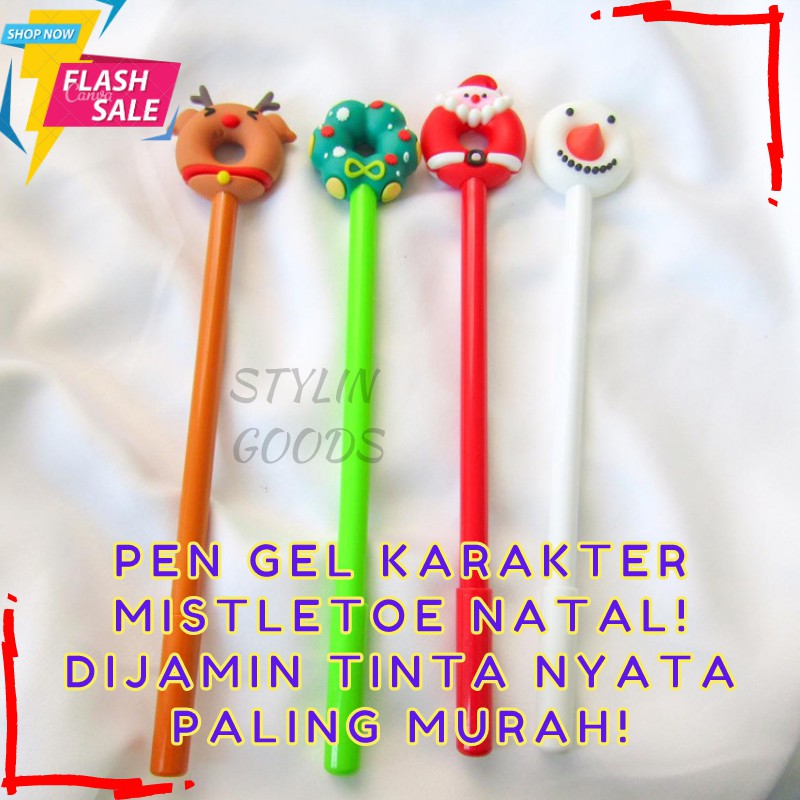 

PEN GEL KARAKTER NATAL MISTLETOE SANTA SNOWMAN RUSA BOLPEN LUCU PULPEN UNIK TERMURAH READY COD