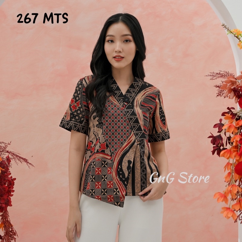 Atasan Batik 267 MTS/ Blouse Batik Wanita/ Seragam Batik