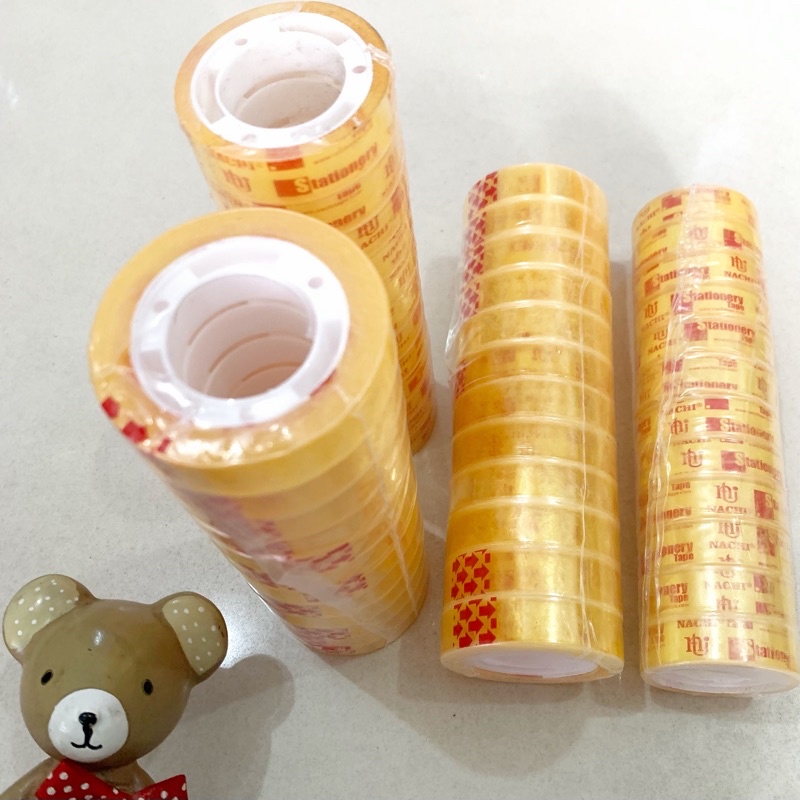 Nachi Stasionery Tape Solasi Isolasi Bening Tebal Tipis 12pc Grosir Lusinan