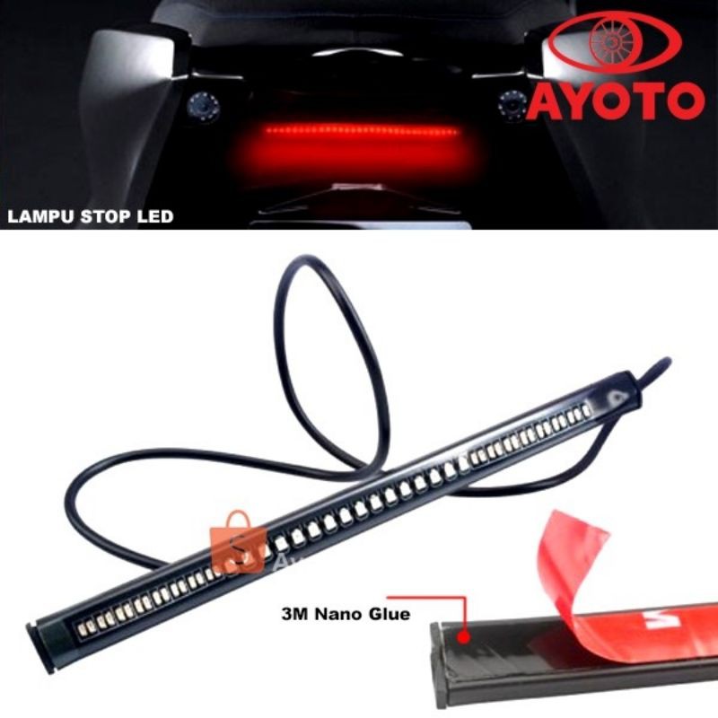 Lampu LED Strip 12 volt motor indikator Lampu Rem dan Sein Sen