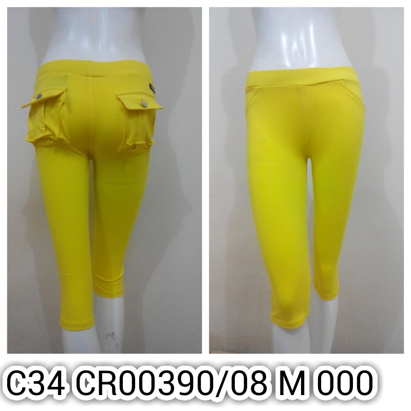 Senam Crystal Kuning, Merah Legging 3/4 Zumba Aerobic Fitness