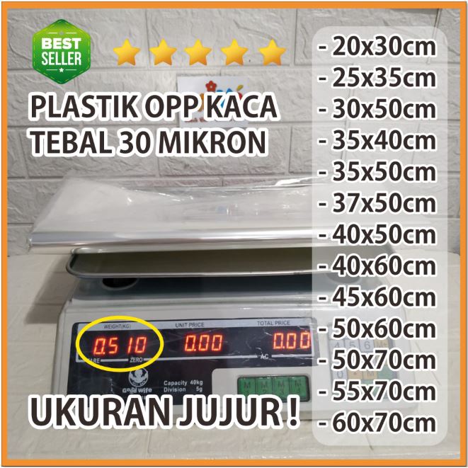 

0.5kg Plastik OPP Kaca 1/2 kg Plastik Buket Bunga Plastik Parcel Plastik Souvenir Tebal Tanpa Lem