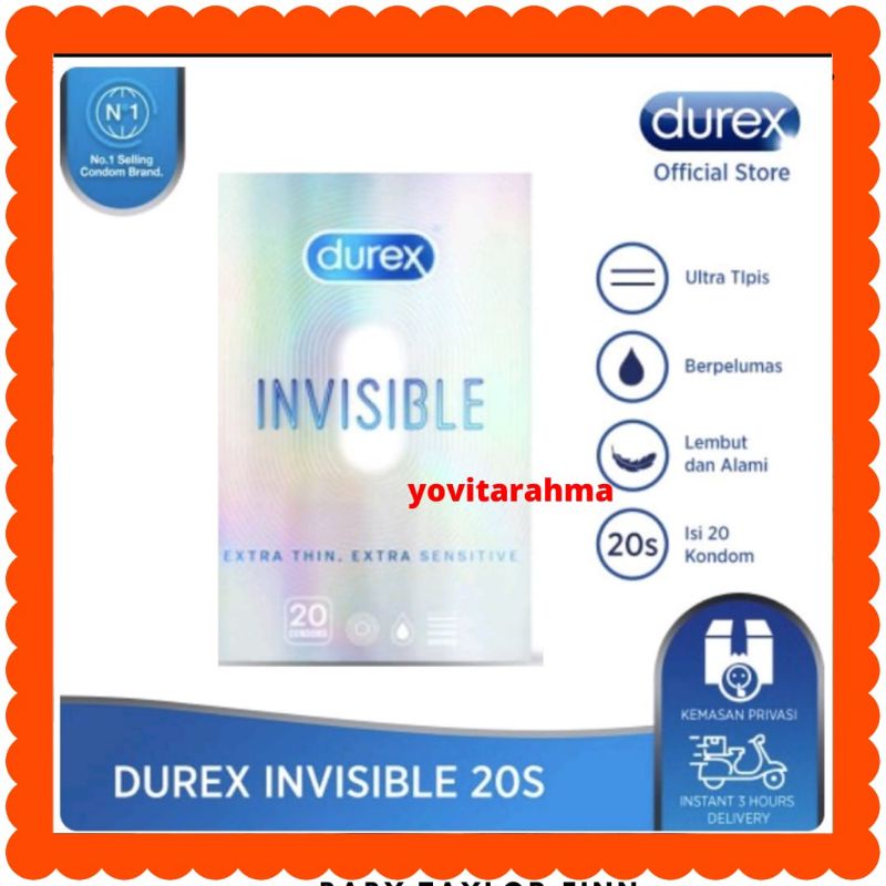 Jual Durex Kondom Invisible Isi 20pcs 40pcs 20 Pcs Dengan Pelumas