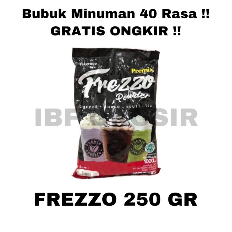 

Frezzo Bubuk Minuman terlaris Repack 250 gr Powder drink Cokelat Cappucino strawberry taro redvelvet