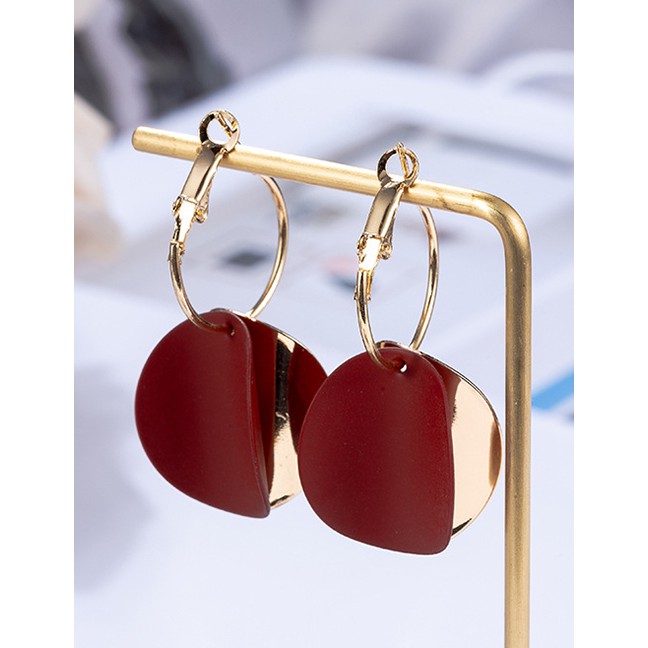 LRC Anting Tusuk Fashion Round Shape Design Long Earrings F2199X