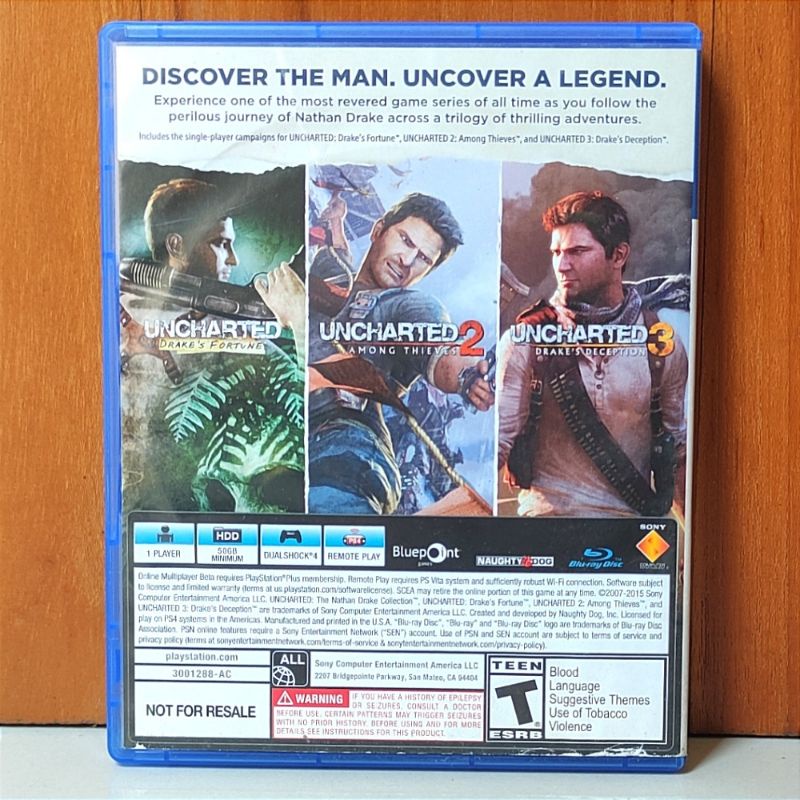 Kaset Uncharted Collection PS4 The Nathan Drake Collections Playstation PS 4 5 Cd Bd Game Uncarted UC Colection 1 2 3 Koleksi a thief thiefs end among thieves drakes deception fortune lost legacy