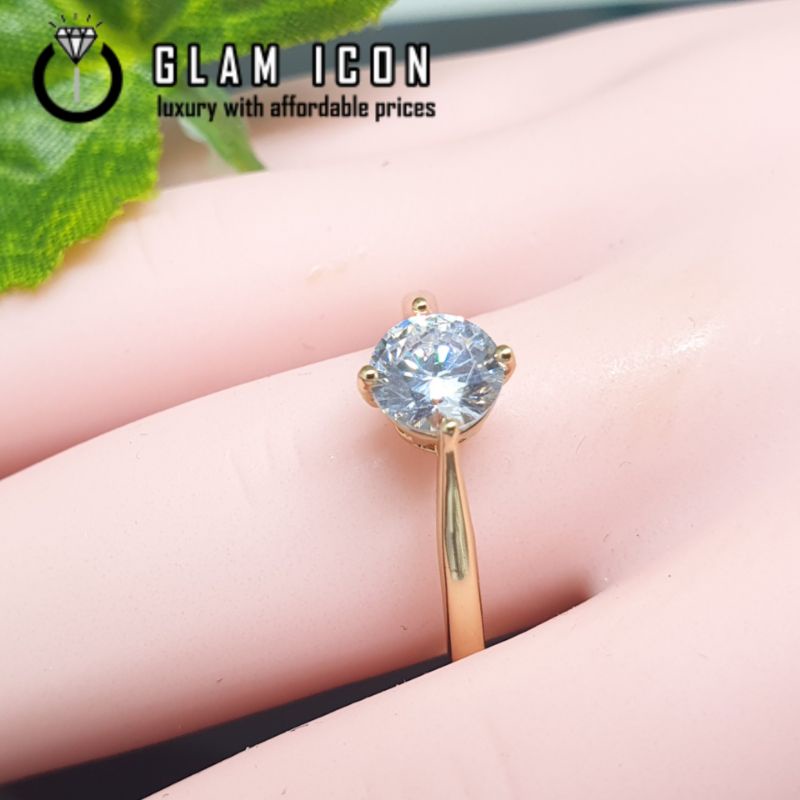 Cincin Wanita  mata single crown simple elegant  C0947 CCG