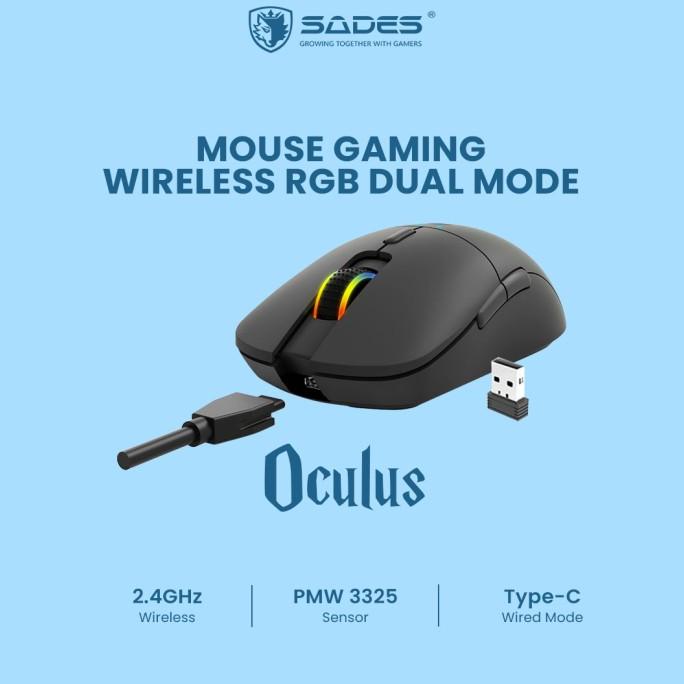 Mouse Gaming Wireless RGB Dual Mode Sades Oculus