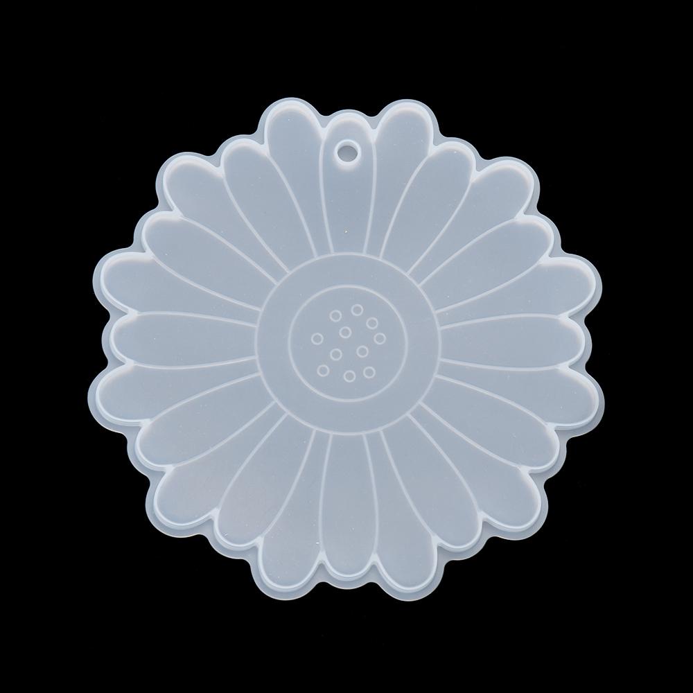 Solighter Sunflower Coaster Cetakan DIY Casting Membuat Perhiasan Alat Cup Mat Mold