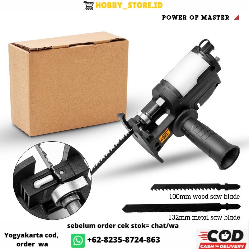 Konektor Modifikasi Bor Listrik Tangan Jadi Mesin Gergaji