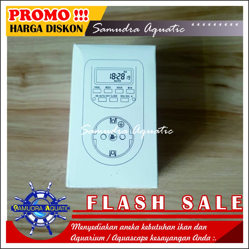 TIMER Otomatis Stop Kontak Aquarium Aquascape, Stop Kontak Digital Aquarium Aquascape (GRATIS BUBLE WRAP)