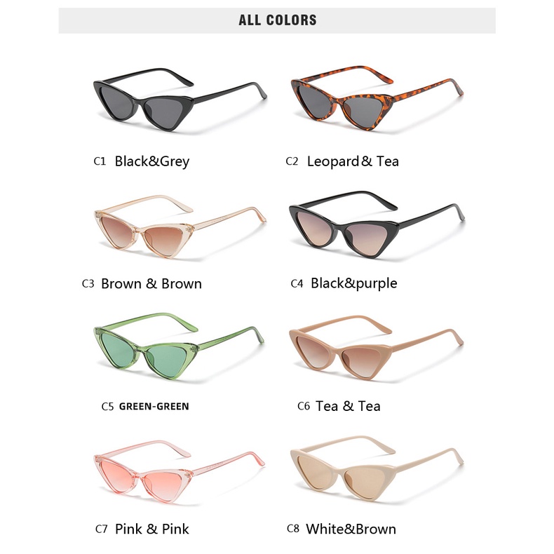 CATEYE Kacamata Hitam UV400 Model Mata Kucing Gaya Vintage Eropa Dan Amerika Untuk Wanita