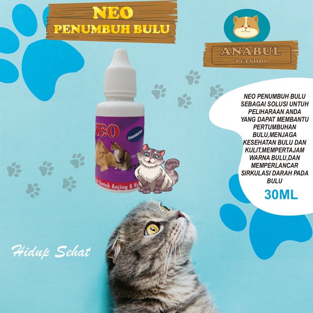 OBAT PENUMBUH BULU KUCING &amp; ANJING NEO 30ML BAIK UNTUK MEMBERI VITAMIN BAGI BULU HEWAN