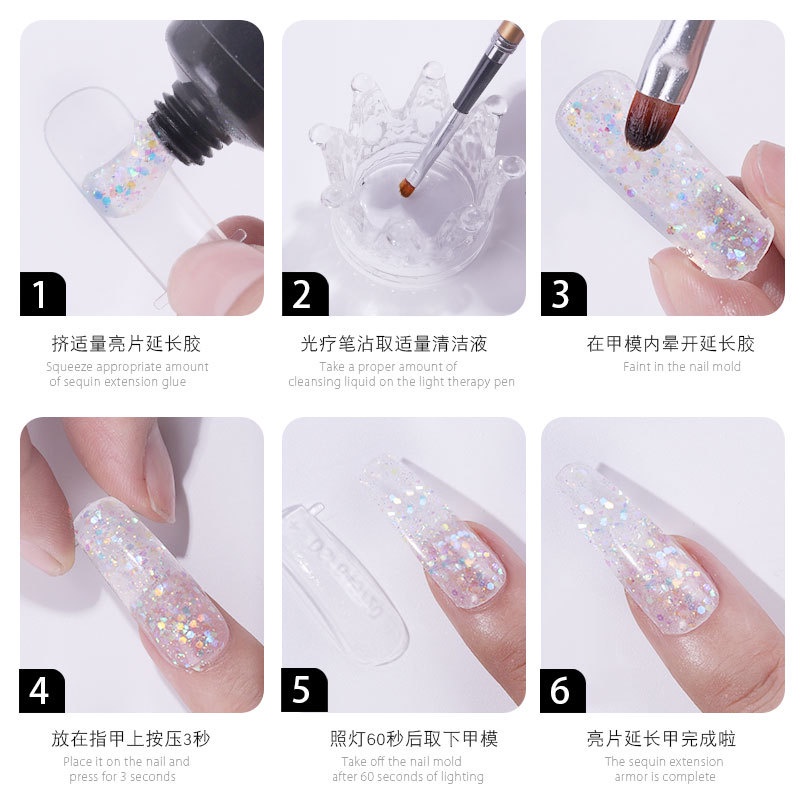 MSY Acryl Gel Polygel Glitter Diamond Akrilik Nail Gel Kutek Cat Kuku 15ml