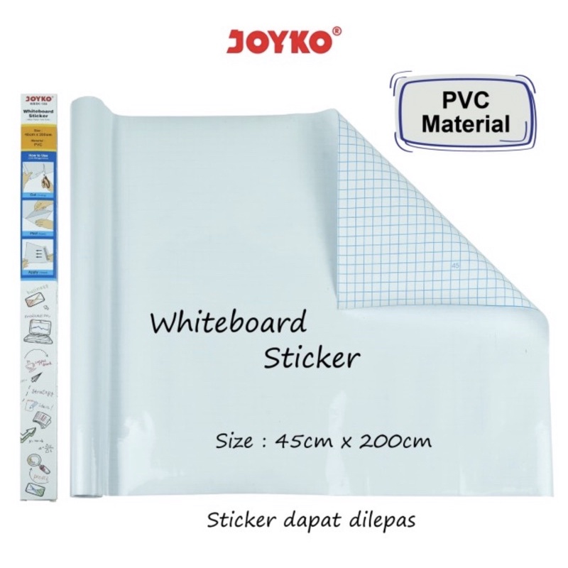 ( Pak 200 CM ) JOYKO STIKER PAPAN TULIS WHITEBOARD - STICKER WBSK UK 20x45