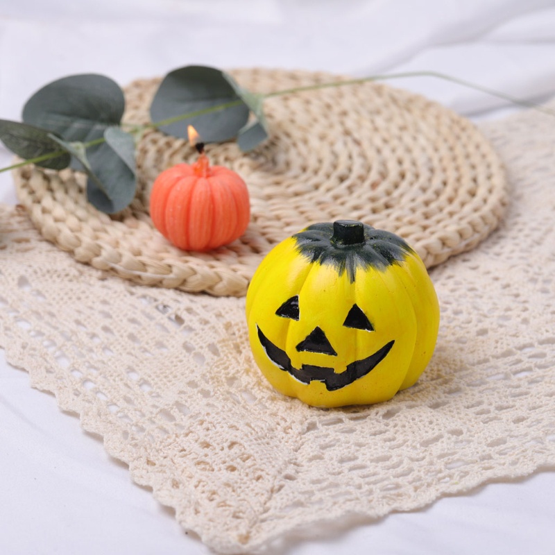 Cetakan Sabun Handmade DIY Bentuk Labu 3D Bahan Silikon Untuk Dekorasi Halloween