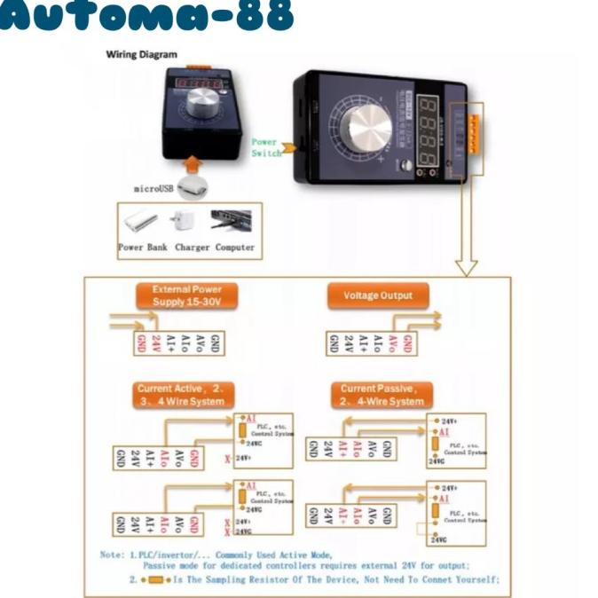 Current Voltage Signal Generator Injector 4-20 Ma 0-10 Volt Calibrator