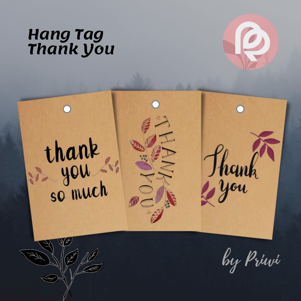 

HANG TAG THANK YOU BIRTHDAY SOUVENIR PERNIKAHAN FOR ORDER HAMPERS RUSTIC KRAFT