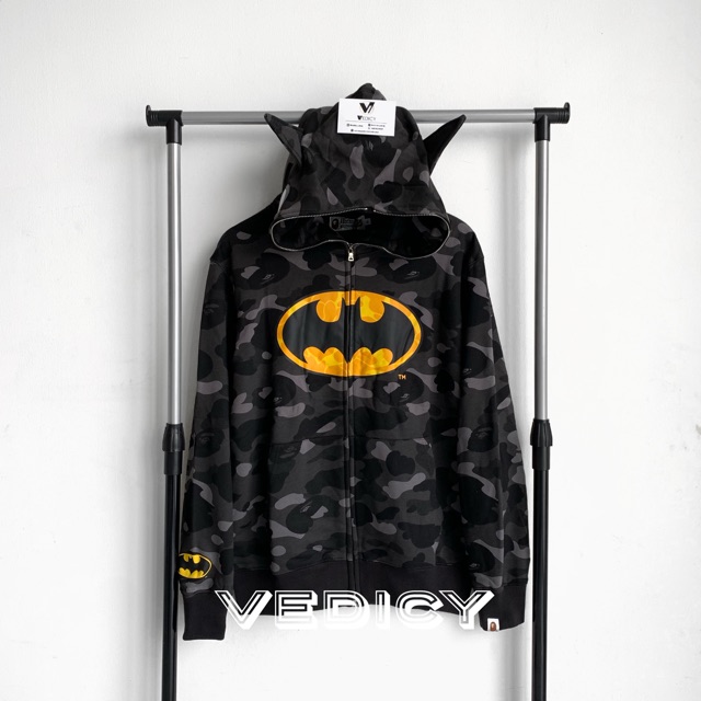HOODIE JAKET BAJU BAPE A BATHING APE x DC COMIC BATMAN ABU CAMO SUPER MIRROR 1:1 ORIGINAL