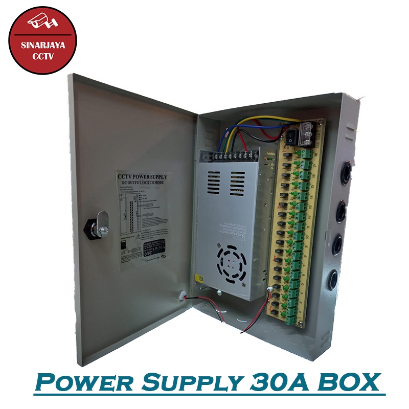 Power Supply Cctv 12V 20A-30A BOX Panel 18Chanel