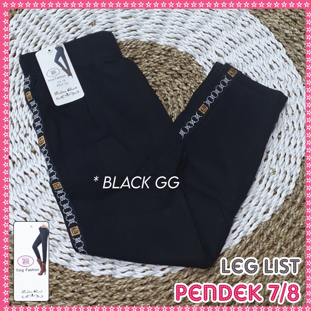 Legging Lis Pendek Wanita / Legging List Pendek import wanita / legging fashion wanita-5