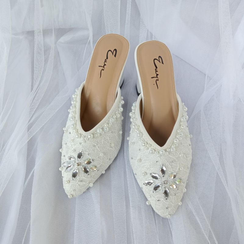 Termurah ( SHARLITA beads heels ) sepatu payet|| sepatu brukat|| wedding shoes