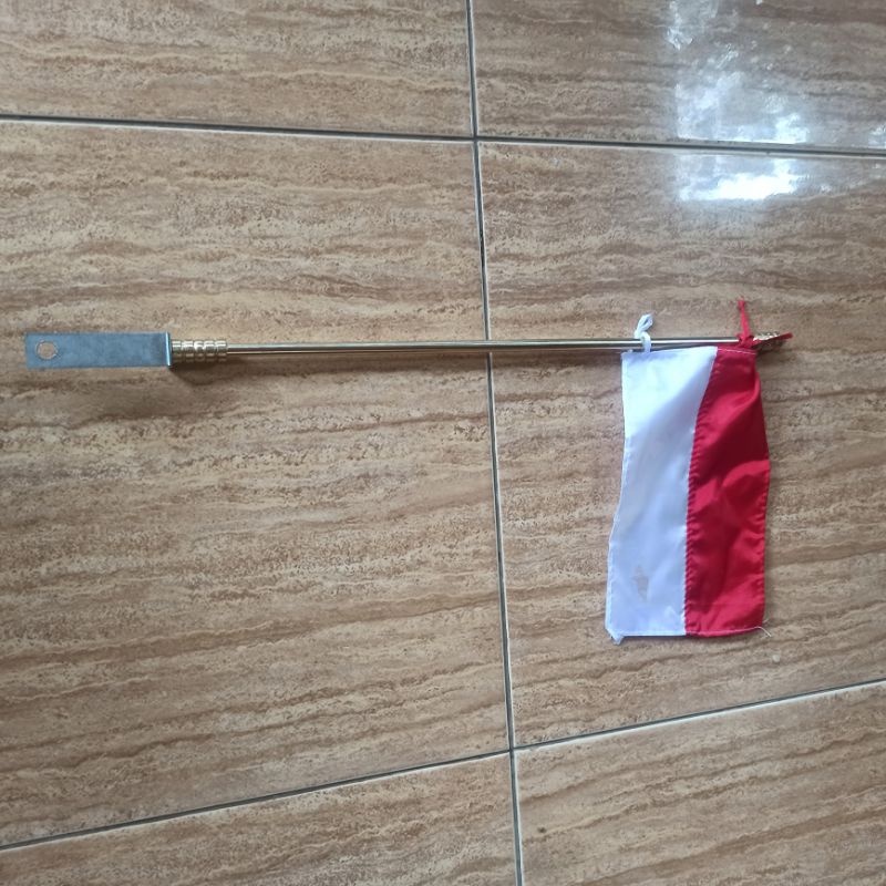 Tiang Bendera Sepeda Onthel 50 cm Ada Bendera nya - Tiang Ontel - Cagak Onthel Panjang