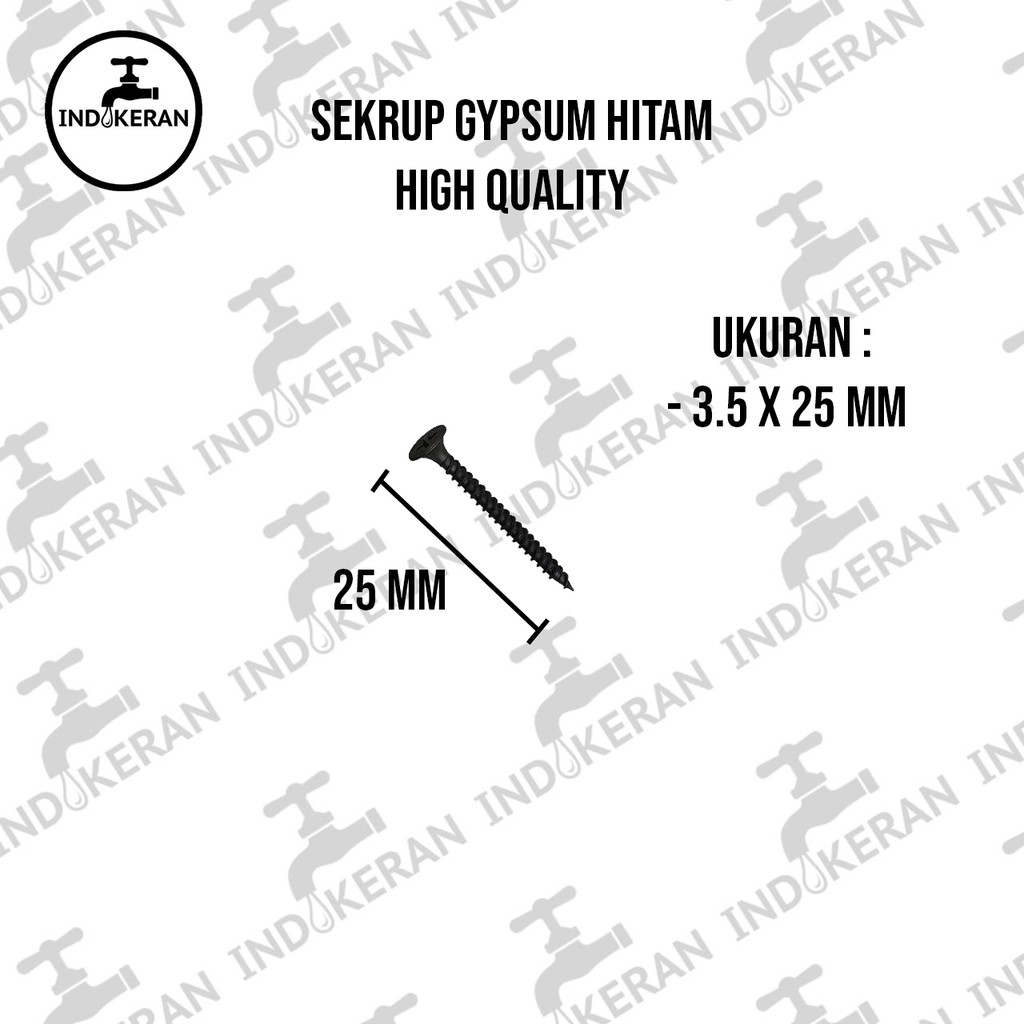 INDOKERAN - Sekrup Gypsum Hitam - High Quality