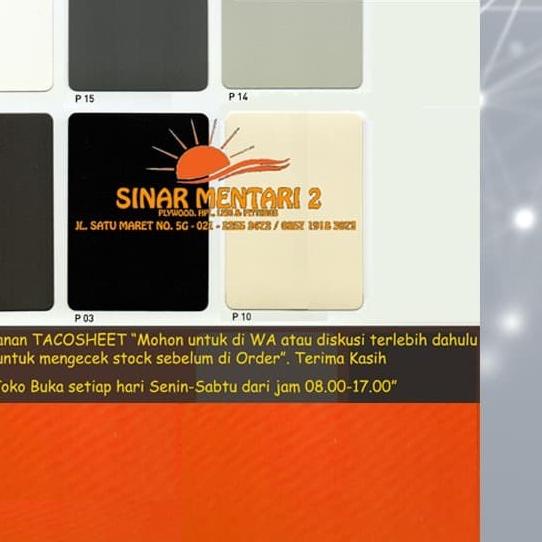 

☂ Taco Sheet PVC Polos selain P04, P05 dan P012 ♤